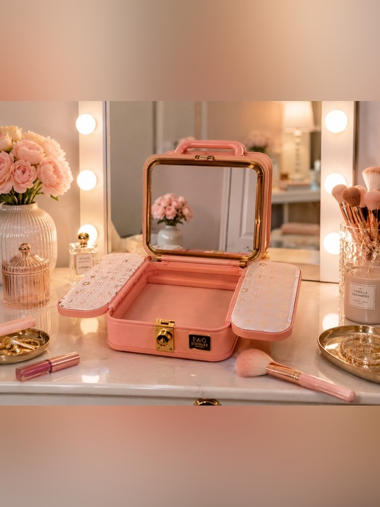 FAO Schwarz Handbags - FAO Schwarz Pink Travel Makeup Case | Embossed Cosmetic Organizer